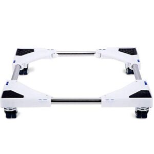 SMONTER Multi-Functional Movable Base with 4×2 Locking Rubber Swivel Wheels Mobile Case Roller Dolly for Washing Machine