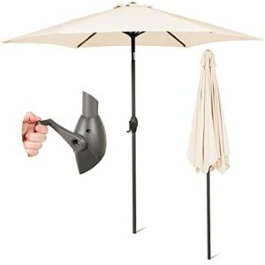 SUNMER 2.7M Parasol Garden Umbrella Sun Shading | Water Repellent Polyester 180 g/m² (UV 30+)| Easy to Open and Close Crank Mechanism | Pole Width ø 38 mm (Excl. Base)