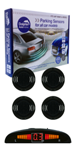 DMS450 - Gloss Black Micro Parking Sensor Kit With Display by Dolphin Automotive