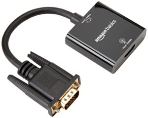 Amazon Basics Gold-Plated HDMI (Female) to VGA (Male) Adapter with 3.5mm Audio Port (Only from HDMI to VGA)