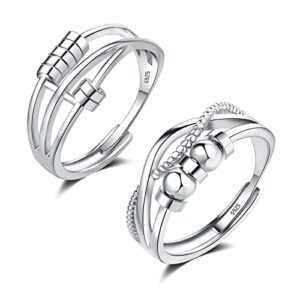 Loutade Silver Anxiety Rings