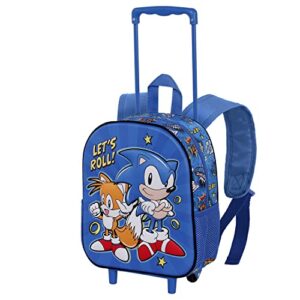 Sonic The Hedgehog - SEGA Lets roll-Small 3D Backpack with Wheels