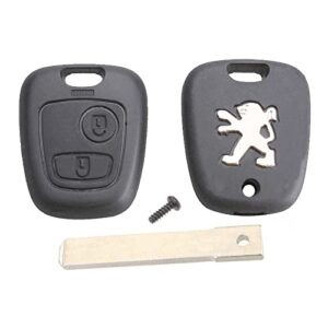 Expresskeyfobs® 2 Buttons Remote Key Fob for Peugeot 107 207 307 | Case Cover Shell Blade Logo Badge Replacement | Car Accessories | Vehicle Security | Repai