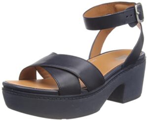 Fitflop Women's Pilar Clog Cross Sandal Leather Stitched Welt Heeled