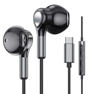 USB C Headphones for Samsung Galaxy S23 Ultra S22 S21 FE S20 A53 A54 USB C Earphones with Microphone In-Ear Headphones Wired Earbuds USB Type C Earphones for iPad Pro 2022 iPad Air 5/4/Mini 6