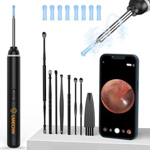 LMECHN Ear Wax Removal 1920P Wireless Ear Cleaner Otoscope with 8pcs Cleaning Kit 3.0mm Visual Ear Camera with 6 LED Lights Portable Endoscope Remover for iPhone