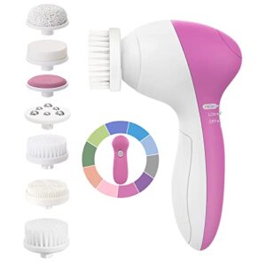 Face Spin Brush Facial Cleansing: Electric Exfoliator Exfoliating Spinning Silicone Skincare Cleanse Washer Cleanser Rotating Skin Care Spa System Machine Device for Women Men Teenage Girls Gifts Se