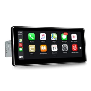 JOYFORWA 10.25 Inch Android Car Radio 4GB+64GB 8-Core Universal Single Din Head Unit Touch Screen Car Radio Supports Wireless Carplay&Android auto/AUX Input/FM Radio/5G WiFi/SWC/DSP/Bluetooth 5.1