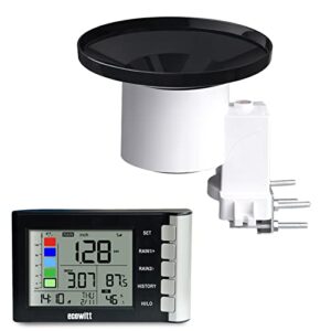 Ecowitt Wireless Digital Rain Gauge - Outdoor Rainfall Monitor with Indoor Temperature and Humidity for Home Garden Farm