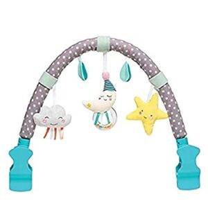 Taf Toys Mini Moon Baby Pram Arch. Activity Travel Arch with 3 Sensory Hanging Toys. Toy Bar Fits Strollers & Car Seats. Large Adjustable Clips. Foldable. Suitable for Babies & Infants 0 months +