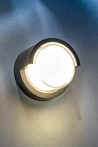 CGC Black White Square Round LED Wall Ceiling Outdoor Bulkhead Light Waterproof Shed Conservatory Garden Porch Patio Driveway Garage (Black/White Round)