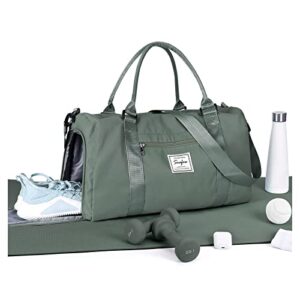 Gym Bag Womens Mens with Shoes Compartment and Wet Pocket