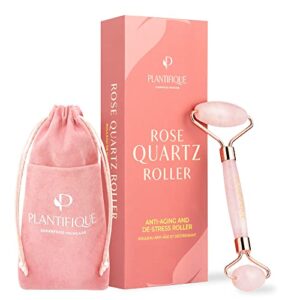 Premium Face Roller - Rose Quartz Roller - Face Massager for Skincare - Facial Roller 100% Natural Stone - Face Roller - Gifts for Women & Men - Eye Roller for Dark Circles and Puffiness
