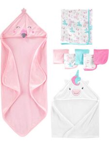 Simple Joys by Carter's Unisex Babies' 8-Piece Towel and Flannel Set
