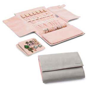 Becko Jewellery Organizer Roll Travel Jewel Bag case for Multiple Necklaces