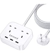 LENCENT USB Plug Charger [2 pack], 3-Port 3.4A USB Wall Charger Cube Portable UK Mains Power Adap...