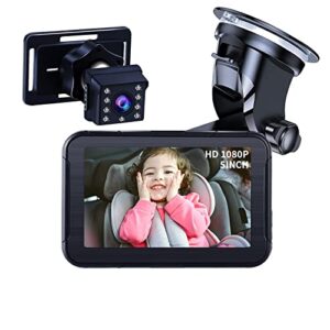 Kipiea 1080P 5 HD'' Baby Car mirror Camera