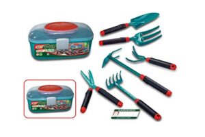 Kidoloop 8 Pcs Kids Children My First Gardening Sand Tool Set with Carry Case Pretend Play
