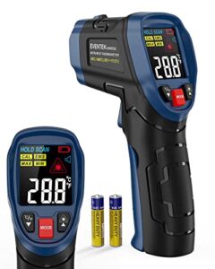 Eventek Infrared Thermometer Non-Contact Digital Laser Temperature Gun Color Display -58℉~1112℉(-50℃~600℃) Adjustable Emissivity - for Cooking/BBQ/Pizza Oven/Freezer/Fridge (Not for Human)