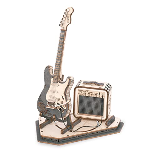 ROKR 3D Wooden Puzzles Guitar Craft Model Kits for Adults to Build Musical Instruments Birthday Gift for Family and Friends 140 Pieces