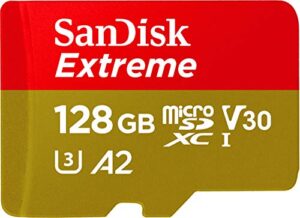SanDisk Extreme 128 GB microSDXC Memory Card + SD Adapter with A2 App Performance + Rescue Pro Deluxe