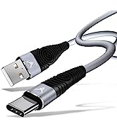 ISOUL USB C Cable [15cm] Data Sync High Speed Charging Nylon Braided Type C Fast Charger Lead Cor...