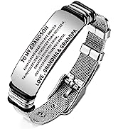 HAYOUWAY Son Bracelet Gifts from Mum Dad, Personalised Gifts for Men To My Son Grandson Bracelet,...