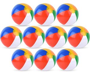 PLULON Beach Balls Inflatable Beach Toys Rainbow Beach Ball Bulk for Family Swimming Pool Beach Party Summer Game