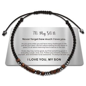 HAYOUWAY Mens Bracelet Gifts Son Bracelet from Mum Dad