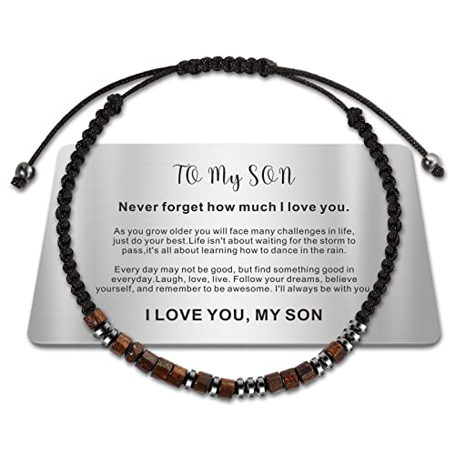 HAYOUWAY Mens Bracelet Gifts Son Bracelet from Mum Dad