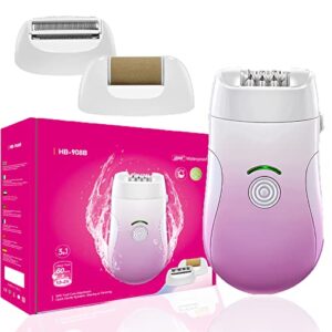 Hoelg Epilator 3 in 1 Epilator for Women Cordless Face Epilator Cordless Depilator for Women Hair Removal Device for Hands and Legs(Pink)
