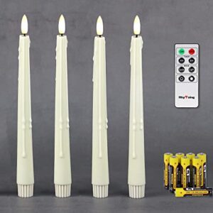 Rhytsing Natural White Led Taper Candles with Remote