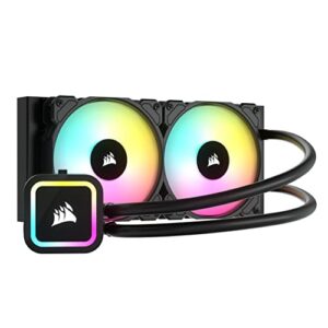 Corsair H100x RGB ELITE Liquid CPU Cooler - 16 Dynamic RGB LEDs - SP120 RGB ELITE Series PWM Fans With AirGuide Technology - Intel LGA 1700