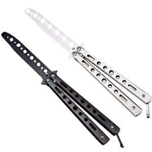 Ideal Swan 2 Pcs Balisong Butterfly Trainer Practice Butterfly Trainer - NOT REAL - NO SHARP - Unsharpened Blade