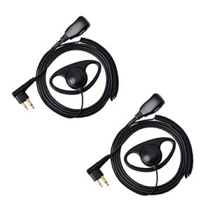 UAYESOK D-Shape Earpiece Police Security 2 Way Radio Headset with PTT Mic Microphone For 2 Pin Motorola CP040