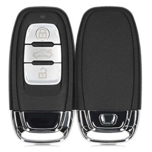 kwmobile Car Key Cover Compatible with Audi 3 Button Car Key Keyless Go - Protective Hard Plastic Key Fob Cover Case - Black