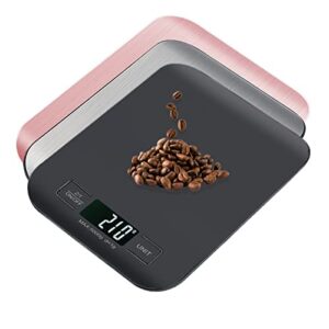Dejaf Digital Kitchen Scales 5kg/1g Food Scales with Backlit LCD Display and Tare Function Stainless Steel Multi-Function Scale for Food/Kitchen/Coffee Scales kitchen essentials… (Black)