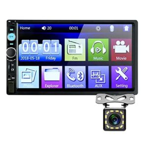 Double Din Car Stereo with Bluetooth: Touch Screen Car Radio with Backup Camera 7 inch Car Multimedia System MP5 Player Support USB | SD | AUX - Car Head Unit Audio Receivers Mirror Link