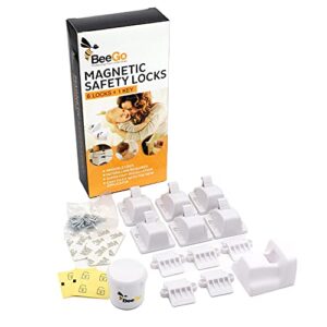 BeeGo® Magnetic Cupboard Locks for Children (6 Locks + 1 Key)