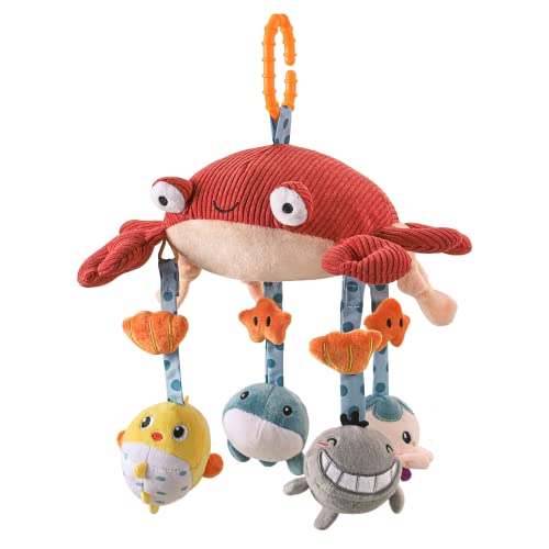 TUMAMA Baby Hanging Toys Tummy Time Mirror for Crab Crib Mobile