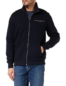 Tommy Hilfiger Men's Tommy Logo Zip Thru Stand Collar Hoodies