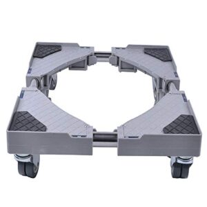 SMONTER Multi-functional Movable Base with 4×2 Locking Rubber Swivel Wheels Mobile Case Roller Dolly for Washing Machine