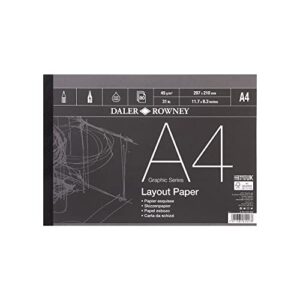 Daler Rowney Graphic Series 45gsm A4 Layout Paper Pad Glued 1 Side