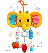 Funsland Clip on Pram and Pushchair Newborn Baby Toy, Hanging Sensory Toys for Babies Boys and Gi...
