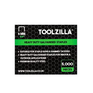 TOOLZILLA Heavy Duty Staples for Staple Gun - Pack of 5
