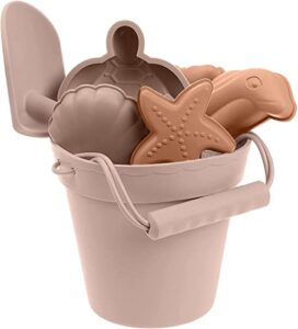 Silicone Beach Toys for Kids - Baby Sandbox Toys - Best Silicone Toddler Beach Toy Set for Travel -Won't Break Like Plastic baby beach toys - Collapsible Beach Bucket