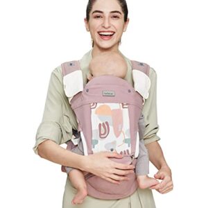 Bebamour Baby Carrier Newborn to Toddler Front and Back Baby Carrier Hipseat with Head Hood