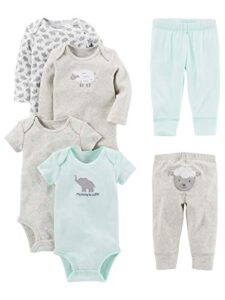 Simple Joys by Carter's Unisex Babies' 6-Piece Bodysuits (Short and Long Sleeve) and Trousers Se