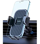 TOPK Car Phone Holder, Phone Holder for Car with Hook Clip Air Vent Car Mount 360° Rotation Unive...