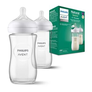 Philips Avent Natural Response Glass Baby Bottle - 2X 240ml Baby Milk Bottle